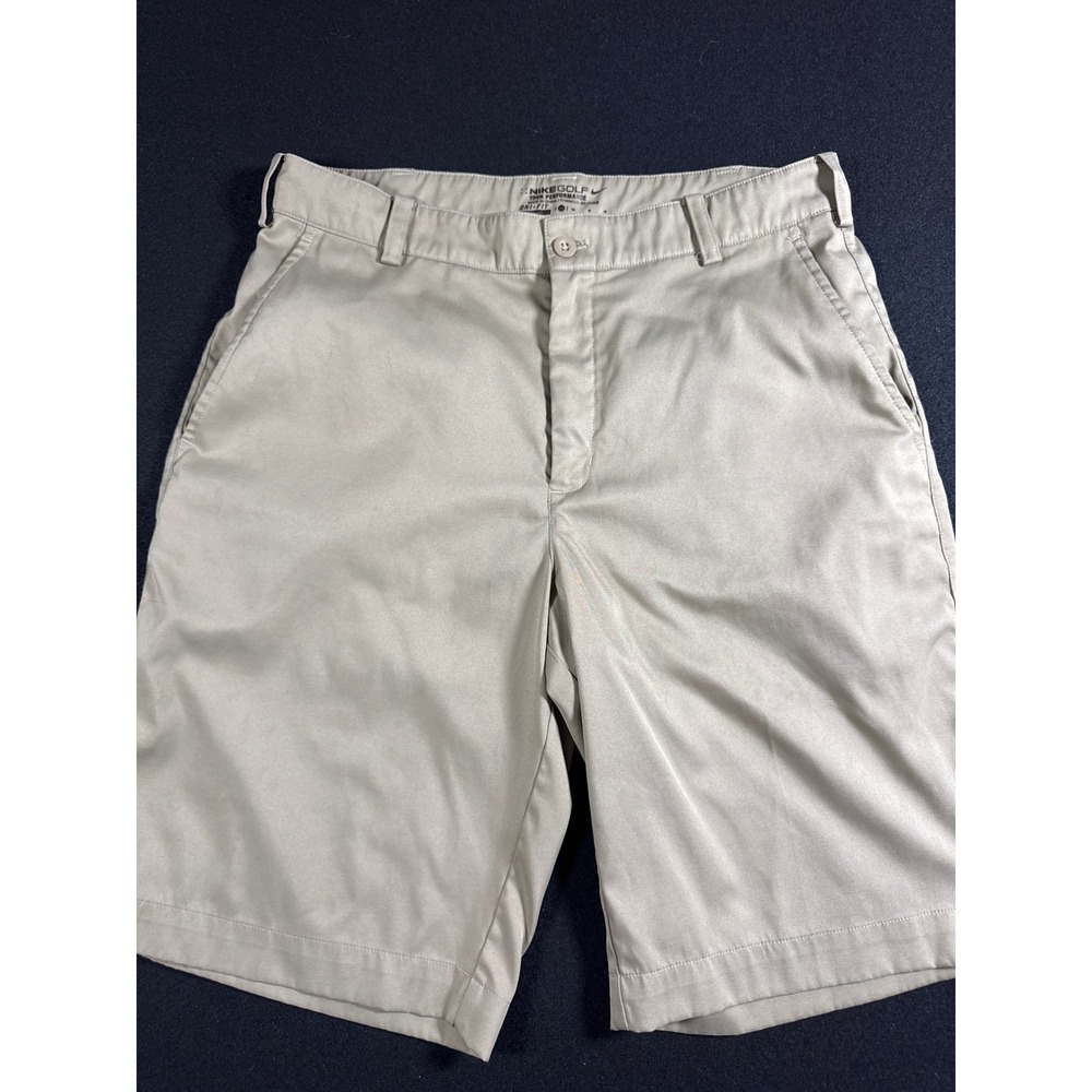 Nike Golf Tour Performance Dri-FIT Khaki Tan Shorts Mens 30 Flat Front Golfing